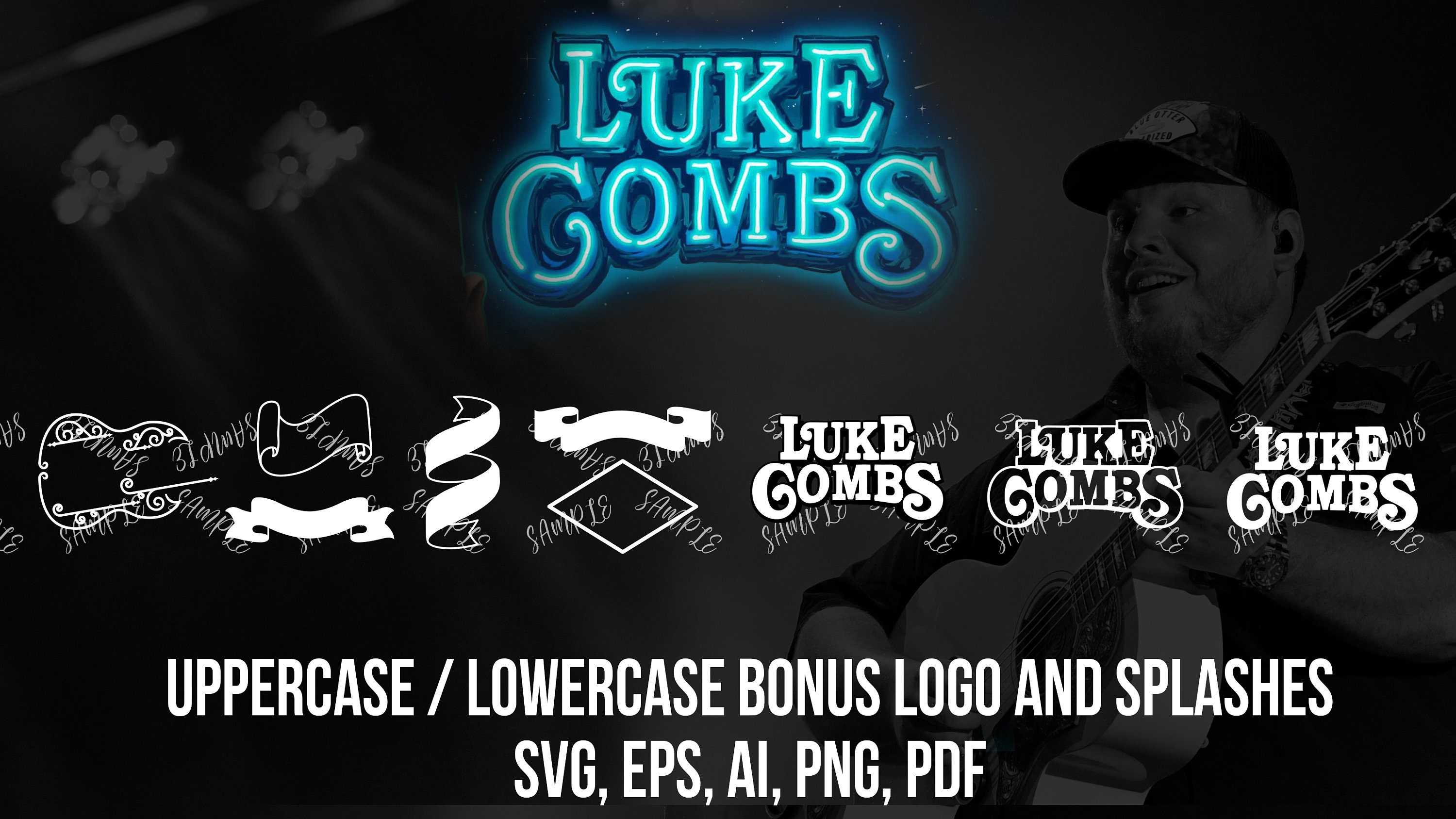 Luke Combs SVG Bundle SVG Files, Country, Western Font, Cut File, Svg