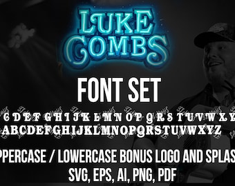 Luke Combs Font Set: Country Western SVG Bundle (Bonus Logo)