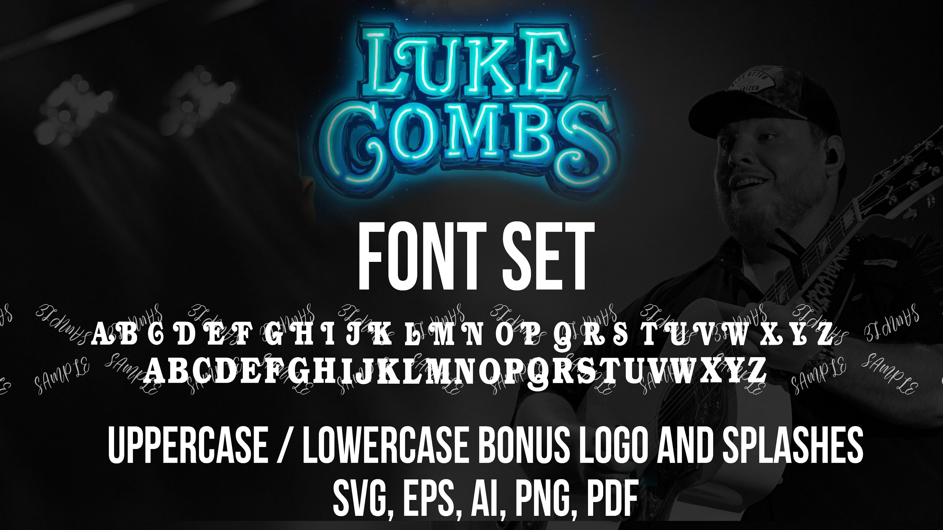 Luke Combs SVG Bundle SVG Files, Country, Western Font, Cut File, Svg