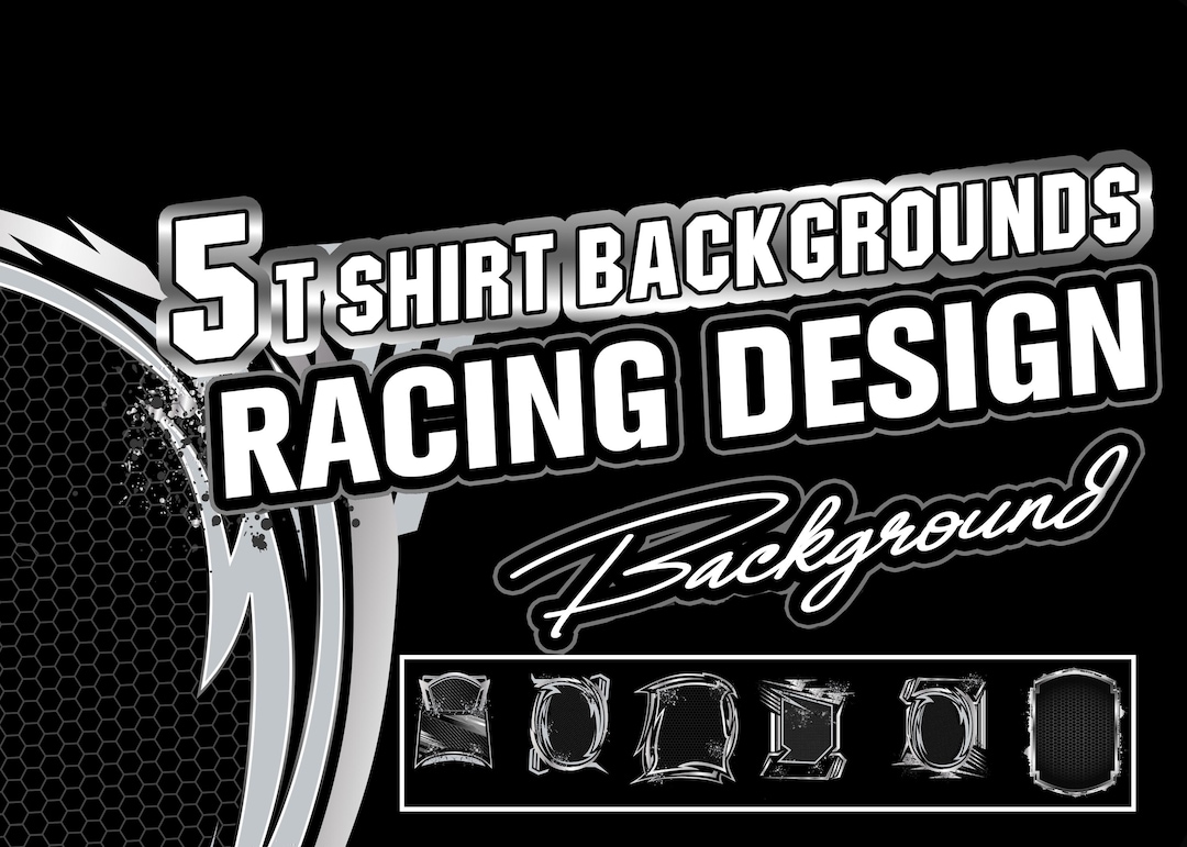 5 Silver Racing Shirt Backgrounds: Direct to Film Ready, DTG Vector ...