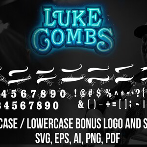 Luke Combs Font Set: Country Western SVG Bundle (bonus Logo) - Etsy