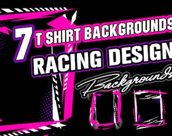 7 fondos de camisetas de carreras para tu propio diseño: MX, Speedway, Drag Racing, fondos de camisetas de coches, vectores, PNG, SVG, AI, EP, para DTF y DTG.