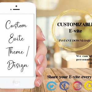 Personalisierte Baby Shower/ Hochzeit/ Gender Reveal/ Geburtstag/Digitale Einladung/ Evite für Druck/E-Mail/Text