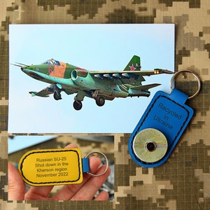 Aircraft keychain, SU-25, SUKHOI, Aircraft keyring, Shot Down in Ukraine, Piece of russian aircraft, War Keychain, Made in Ukraine