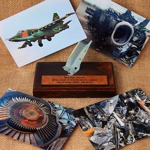 Pieces fuselage skin of Russian SU-25, Aircraft  statuette, SU-25, Piece of russian aircraft, SUKHOI, Shot Down in Ukraine, Made in Ukraine