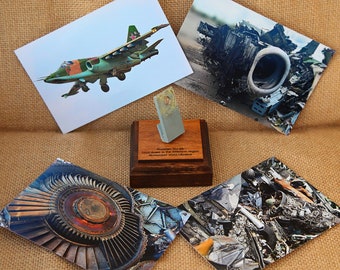 Aircraft statuette, Pieces fuselage skin of Russian SU-25, SU-25, SUKHOI, Piece of russian aircraft, Shot Down in Ukraine, Made in Ukraine