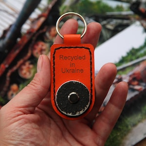 Piece of russian tank, Panzer Keychain, T-72, Made in russian Recycled in Ukraine, Russian tank, Ukrainian armor keychain, Made in Ukraine