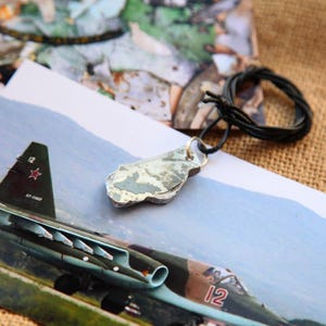 Aircraft pendant, SU-25SM, SUKHOI, Shot Down in Ukraine,Piece of russian aircraft,War pendant ,Made in Ukraine,handmade pendant perfect gift