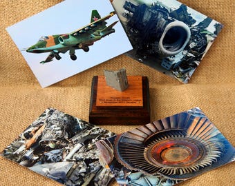 Aircraft statuette, Pieces fuselage skin of Russian SU-25, SU-25, SUKHOI, Piece of russian aircraft, Shot Down in Ukraine, Made in Ukraine