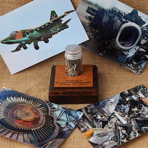 Piece of russian aircraft, Shot Down in Ukraine, Panzer statuette, Ukrainian figurines, Made in russian Recycled in Ukraine, Made in Ukraine