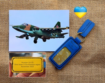 Aircraft keyring, SU-25, Aircraft keychain,  SUKHOI, Shot Down in Ukraine, Piece of russian aircraft, War Keychain, Made in Ukraine.