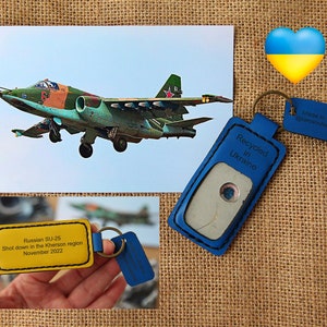Aircraft keychain, SU-25, SUKHOI, Aircraft keyring, Shot Down in Ukraine, Piece of russian aircraft, War Keychain, Made in Ukraine