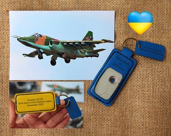 Aircraft keychain, SU-25, SUKHOI, Aircraft keyring, Shot Down in Ukraine, Piece of russian aircraft, War Keychain, Made in Ukraine