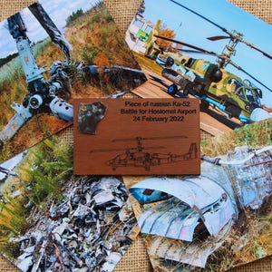 Aircraft magnet, Russian KA-52, battle for Hostomel airport, Piece of russian aircraft, handmade fridge magnet,Made in Ukraine, perfect gift