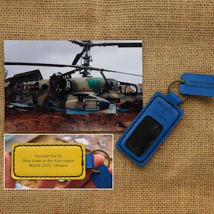 Aircraft keychain, Piece of Russian Helicopter, Ka-52, Keychain from Russian Combat Helicopter, War keychain, Aircraft, Made in Ukraine