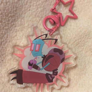 Invader Zim Almighty Tallest Red W/ Drink Acrylic Keychain (Double Sided)