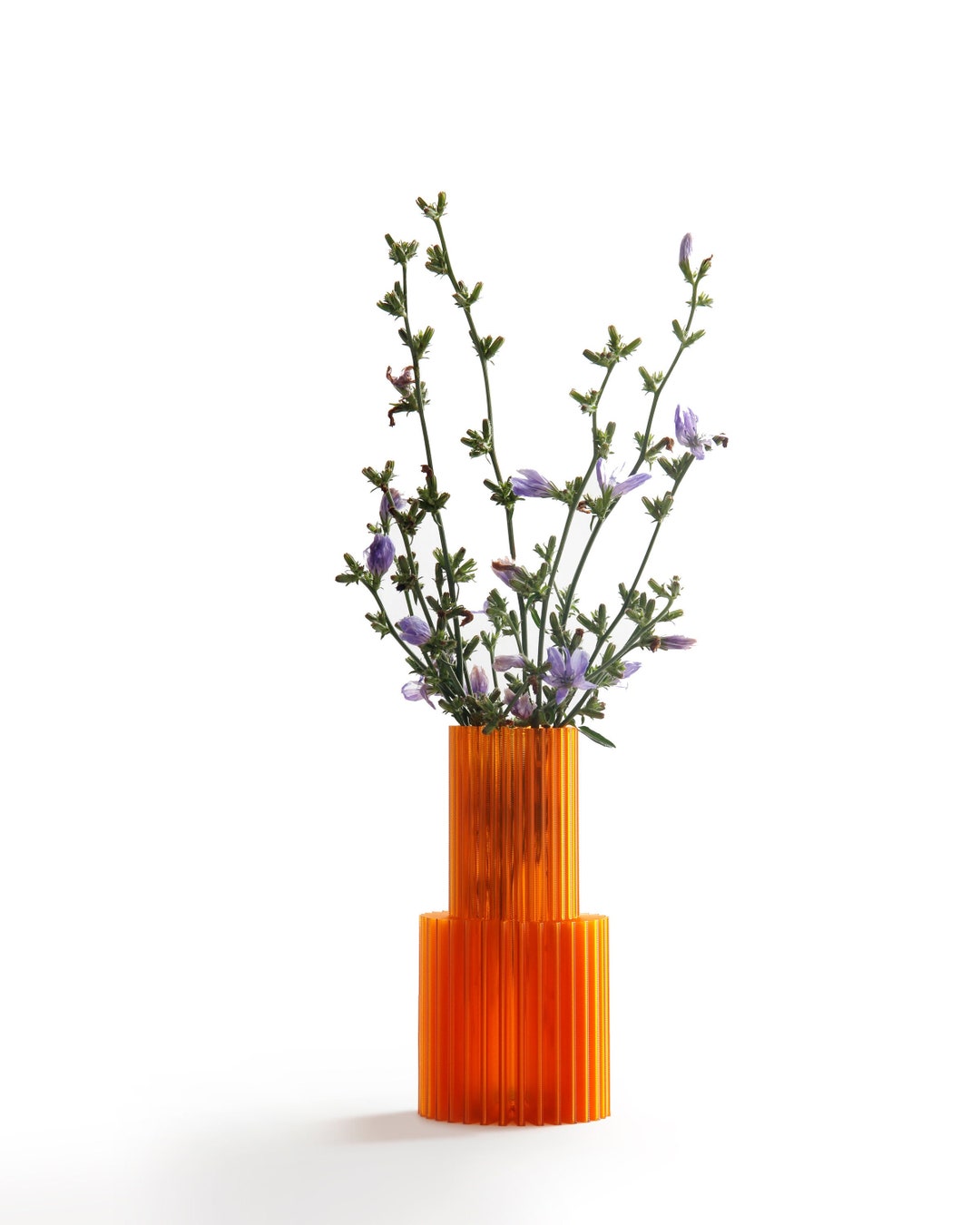 V.01 Ribbed 3d Printed Vase With Glass Insert Etsy