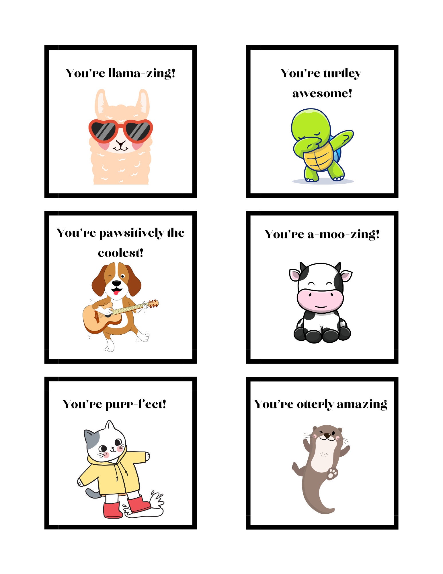 PDF Printable Lunchbag Notes for Kids Lunch Notes Digital Etsy