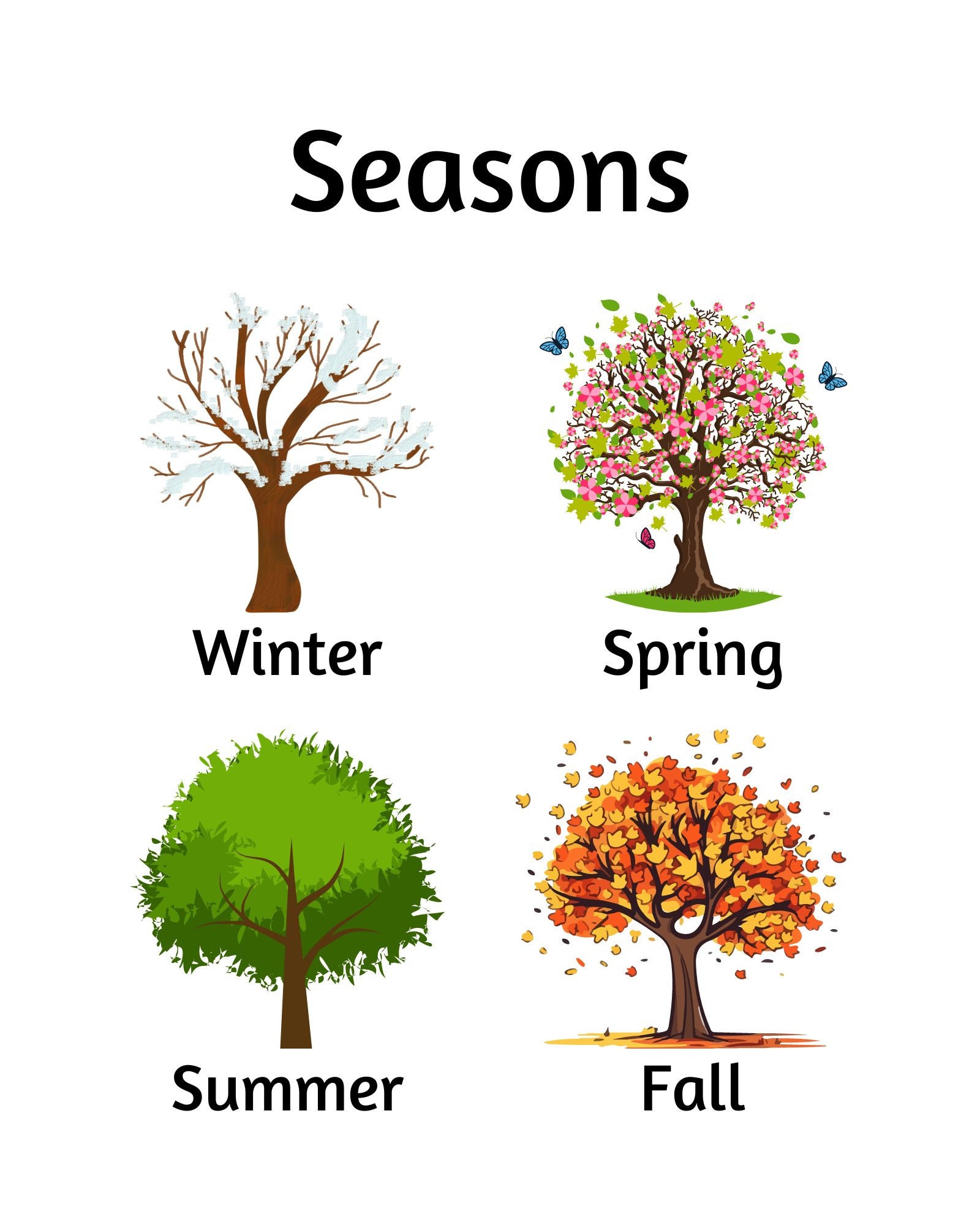 Printable Preschool Pack Wall Art Colors Printable Seasons Etsy