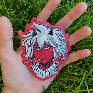 Piercing Demon Sticker / 4in Waterproof Sticker / Weatherproof Sticker / Original Art Sticker
