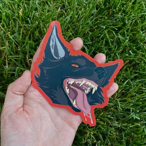 Black Death Wolf Sticker / 5in Waterproof Sticker / Weatherproof Sticker / Original Art Sticker