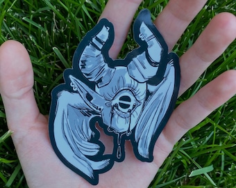 Pegatina de ángel de un solo ojo / pegatina impermeable de 4 pulgadas / pegatina resistente a la intemperie / pegatina de arte original