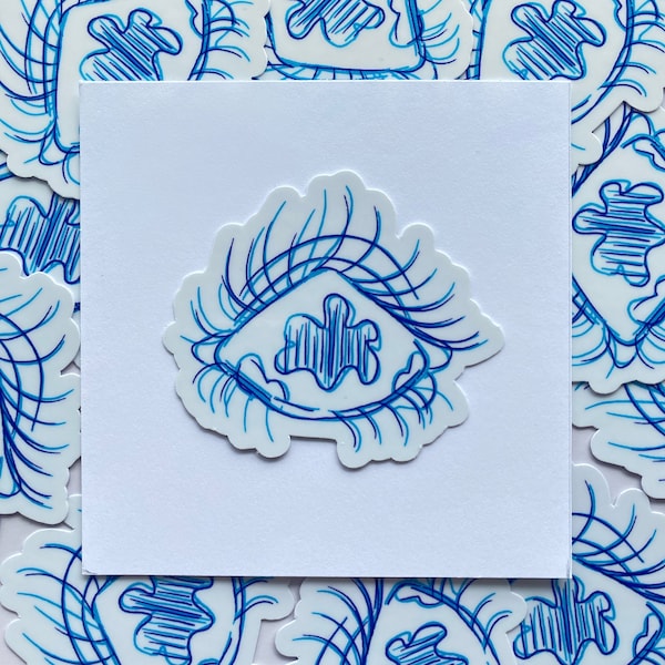 Wobbly Eye Sticker / 2in Waterproof Sticker / Weatherproof Sticker / Original Art Sticker