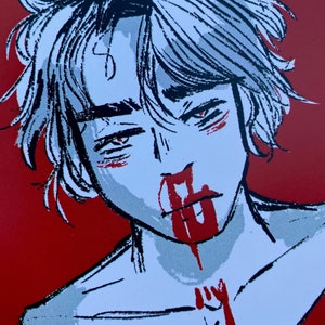Bloody Nose Mini Prints / 5x6 Glossy Cardstock Original Art Prints - Etsy