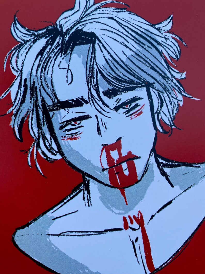 Bloody Nose Mini Prints / 5x6 Glossy Cardstock Original Art - Etsy