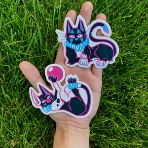 Cat Clown Stickers / Fantasy Animal Sticker / Waterproof Sticker / Art Sticker / Fantasy Sticker