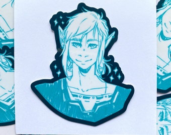 Hylian Pretty Boy Sticker / 3in Waterproof Sticker / Weatherproof Sticker / Original Art Sticker
