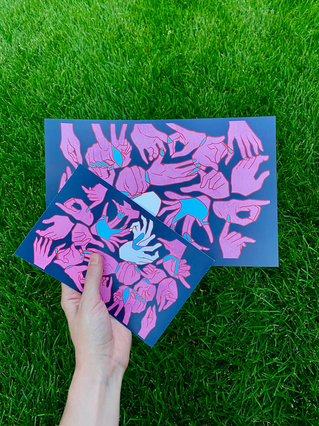 Many Hands Big Prints / 10x7 Glossy Cardstock Original Art Etsy