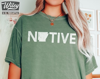 Arkansas Native Shirt, Arkansas Comfort Colors, Arkansas Local Gift, Oversized Boho Arkansas Tee, Arkansas Pride, AR Tee, Arkansas Lover Tee