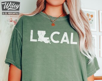 Louisiana Local Shirt, Louisiana Comfort Colors Shirt, Louisiana Native Gift, Cajun Pride Shirt, Louisiana State Outline Tee, Oversized Tee