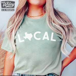Texas Local T-Shirt, Bella+Canvas 3001 Shirt, Unisex Texas Crewneck Shirt, Minimalist Texas Shirt, Western Texas Apparel, Lone Star TX Tees