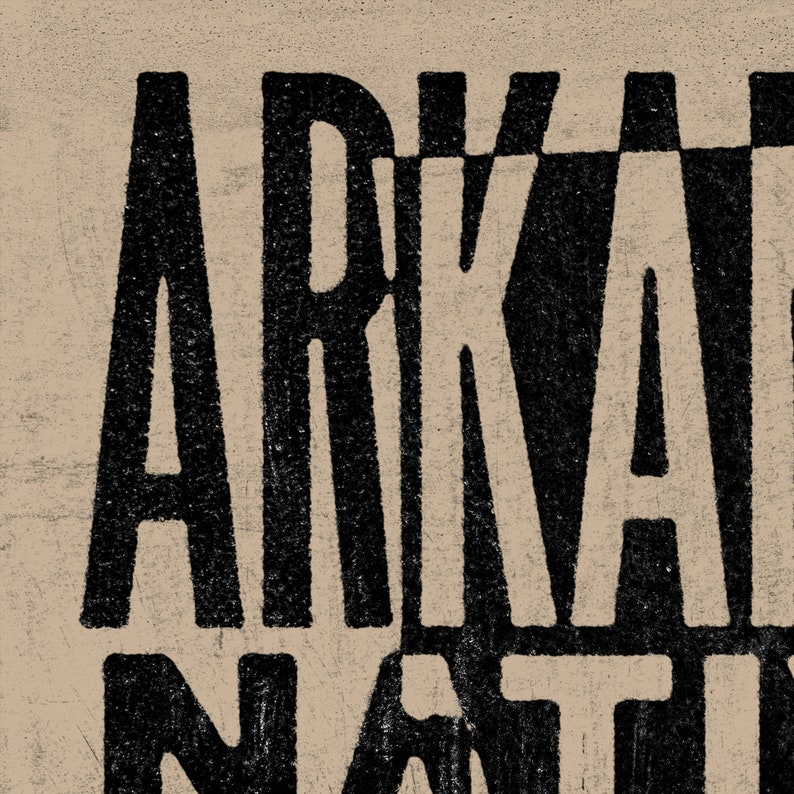 Arkansas Natives Vintage Ink Press Typography Art Print Large Southern ...