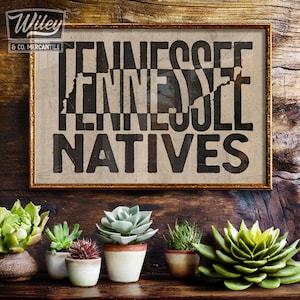 Tennessee Native Vintage Ink Press Typography Art Print | Large Southern Wall Art, Tennessee Home Art, High Quality Western Home Decor Print
