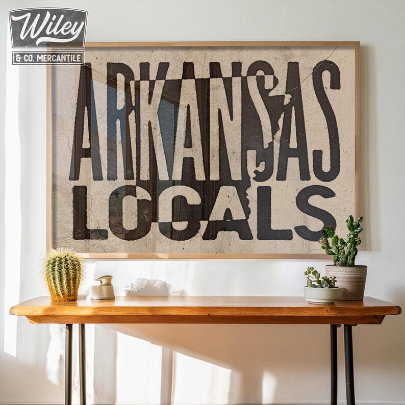 Arkanas Lettering Arkansas Locals Vintage Ink Press Typography Art Print | Large Southern ...