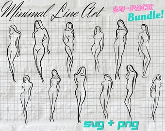 Woman Minimal Line Art svg, Floral woman svg, line art svg, minimalist svg, svg file for cricut, minimalist woman svg, woman cricut