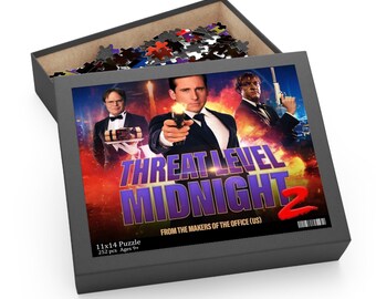 MICHAEL SCOTT The Office Jigsaw Puzzle Christmas Gift, Michael Scott Game, Funny Puzzle for TV Show The Office, Threat Level Midnight 2