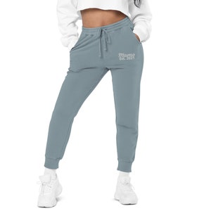 Mama Est Embroidered Sweatpants, Vintage Wash Sweatpants, Customized Embroidered pants, Personalized Embroidered Sweatpants Set, Baby Shower