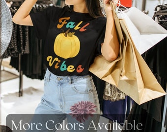 Camiseta de calabaza de Fall Vibes, linda camisa de otoño, top de otoño de moda, camiseta de calabaza estética, otoño gráfico colorido, tanque retro vintage de gran tamaño