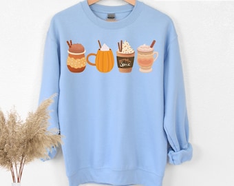 Felpa Fall Coffee, Maglione Autunno, Felpa Zucca Speziata, Carino Maglione Autunno, Maglione Autunno Unisex, Felpa Caffè, Regalo Amante caffè