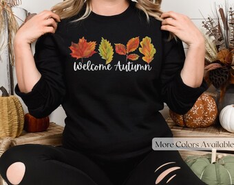 Herbst Blätter Sweatshirt, Herbst Blätter Sweatshirt, Herbst Sweatshirt, Süßer Herbst Pullover, Herbst Vibes, Damen Herbst Pullover, Unisex Weicher Pullover