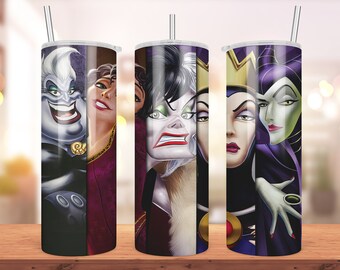 Villains Cartoon 20oz Tumbler: Personalized Sublimation Glass Cup