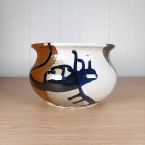 Glazed Studio Art Pottery Bowl Planter Earthenware Handmade Shoji Hamada Style