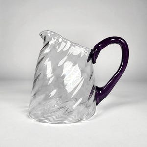 Beth Fishman Art Glass Pitcher Hand Blown Swirl Signed By Artist Seattle WA PNW