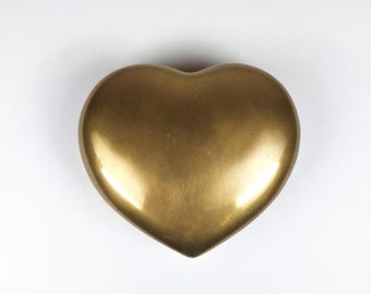 Brass Heart Vintage Trinket Box Jewelry Holder Valentines Day Love Gift Korea