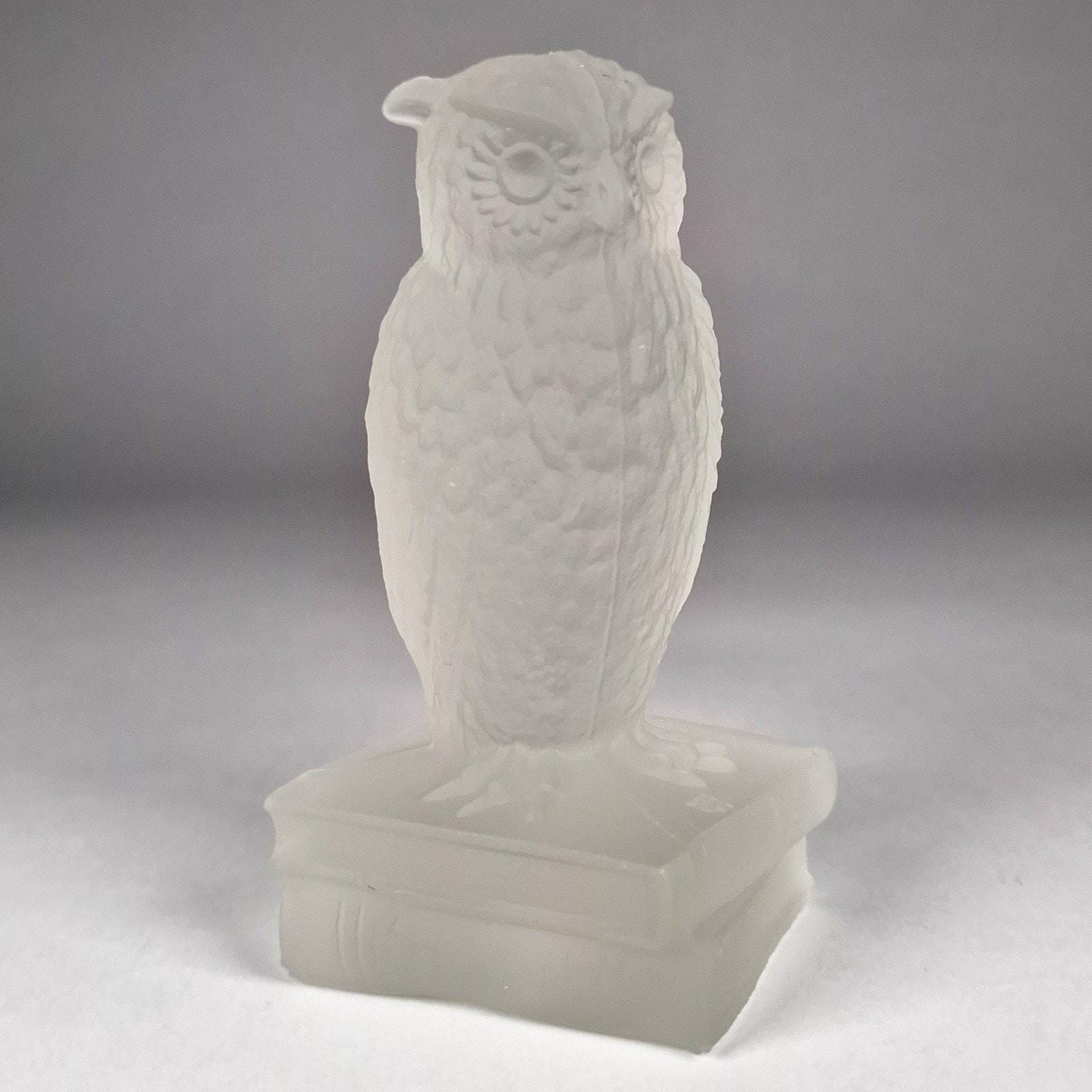 デゲンハート フロストガラス ワイズ フクロウ 置物 マンガン UV