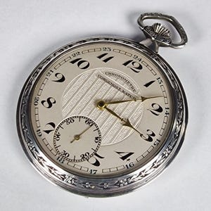 Art Deco Corgement Chronometer Fob 800 Silver Pocket Watch Swiss Perfect Working